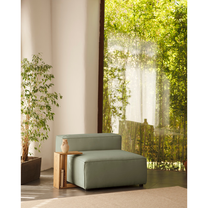 Fauteuil en velours côtelé couleur vert bleuté de 110x90cm Hauteur: 70 Longueur: 110 Largeur: 90