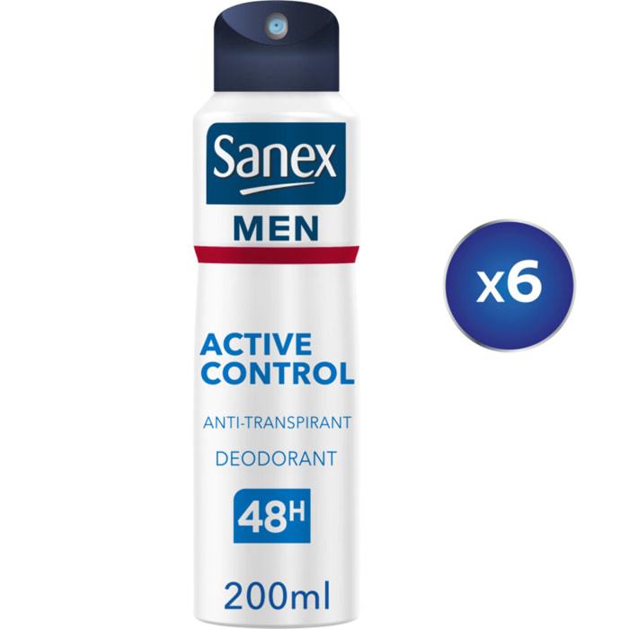 Pack de 6 - Déodorant Anti-transpirant Homme Sanex Men Dermo 48h spray - 200ml