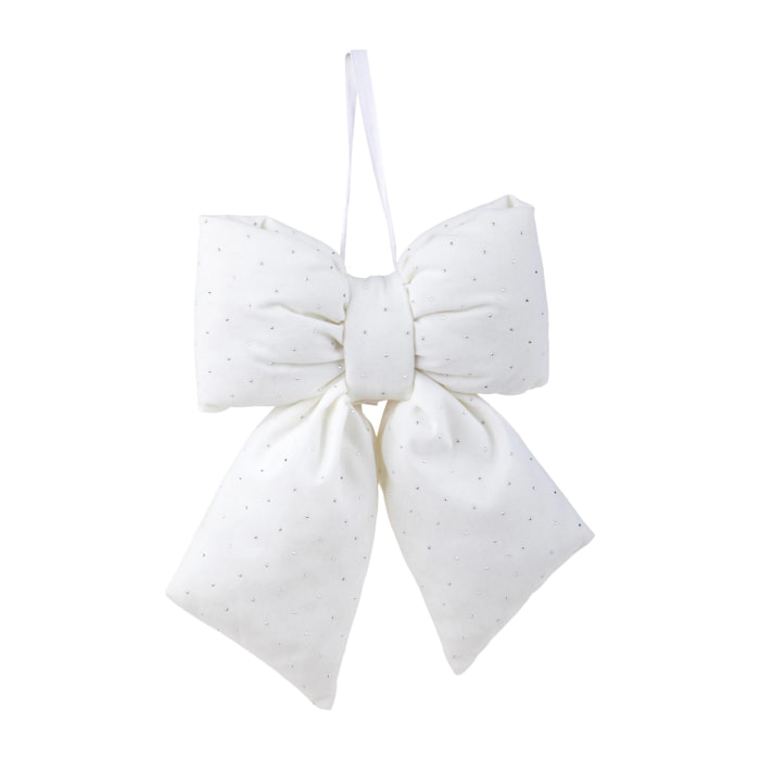 Fiocco con Diamanti - Pezzi 3 - Colore Bianco - 29x6,5Hx21cm - Bianchi Dino