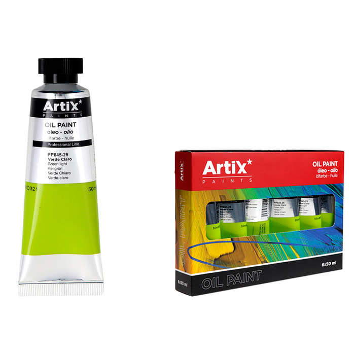 Pack 6 Uds. PITTURA AD OLIO EXPERT 50 ml VERDE CHIARO
