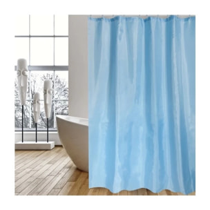 Rideau de douche Polyester 120x200cm Bleu - Anneaux inclus MSV