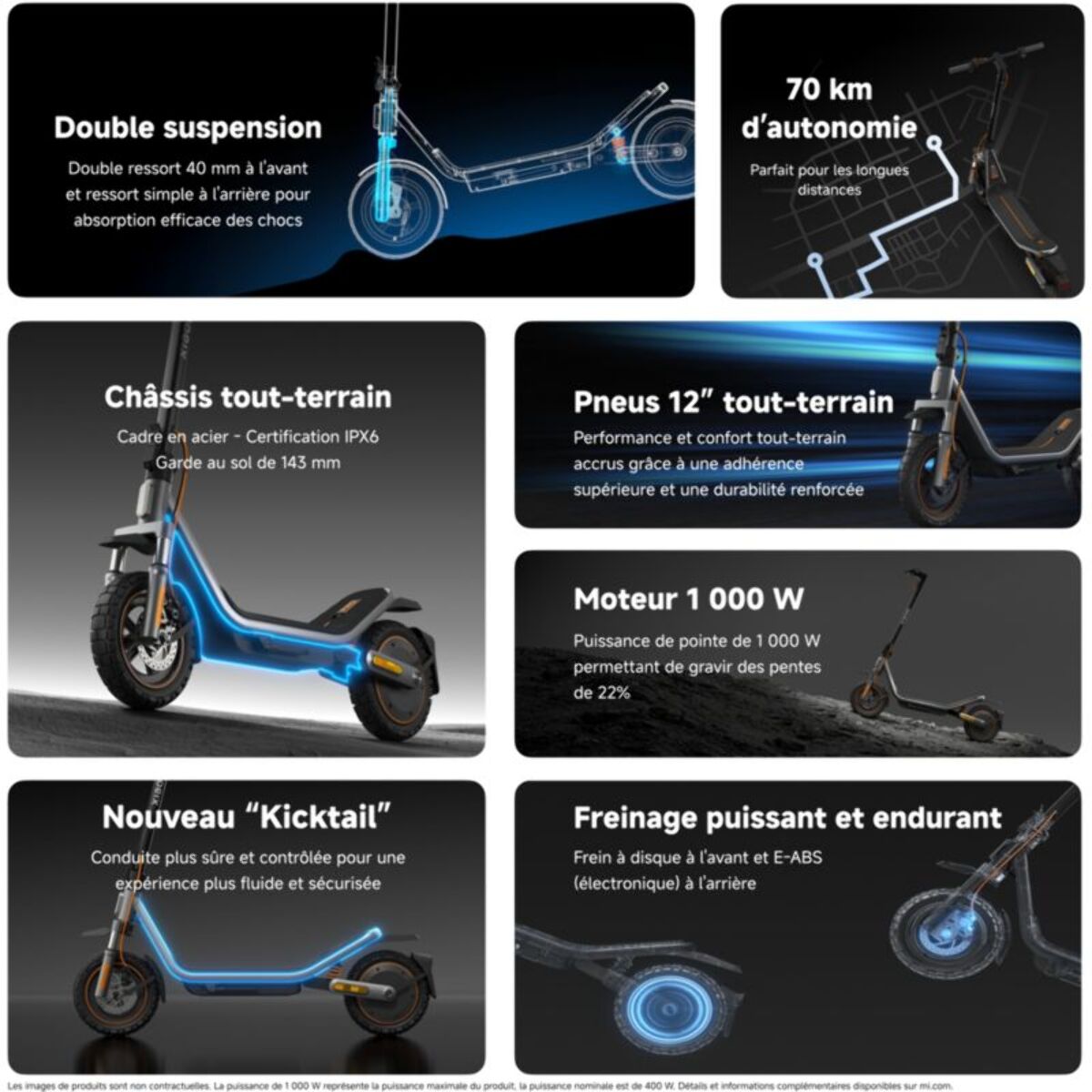 Trottinette électrique XIAOMI Electric Scooter 6 Pro Noir