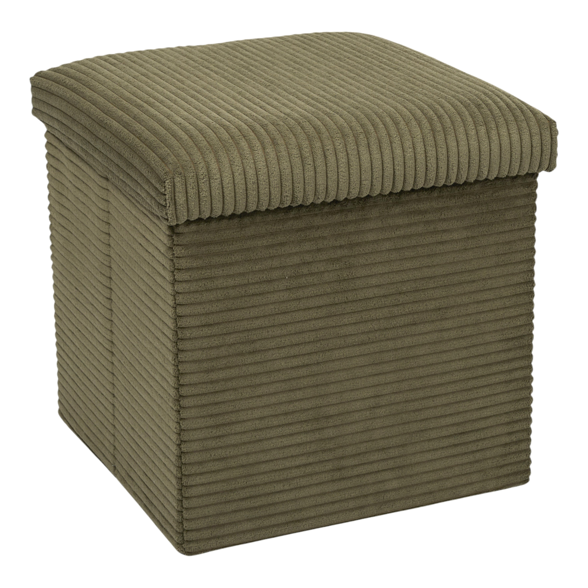 Coffre Pouf Pliable Cotele Scott Vert