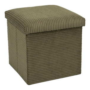 Coffre Pouf Pliable Cotele Scott Vert