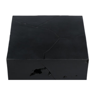 Tavolino cubo Radix in legno di teak nero
