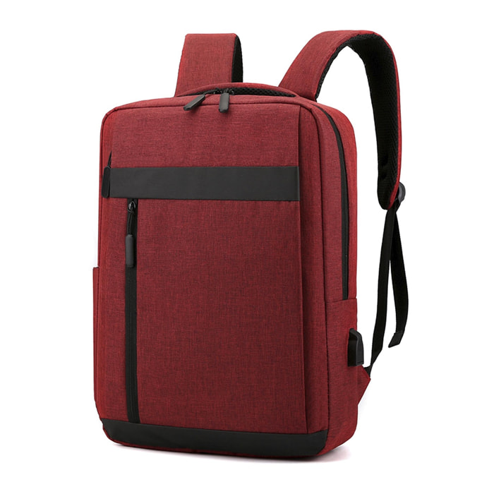 DAM Mochila para Laptop con interfaz de carga USB. 28x11x40 Cm. Color: Rojo