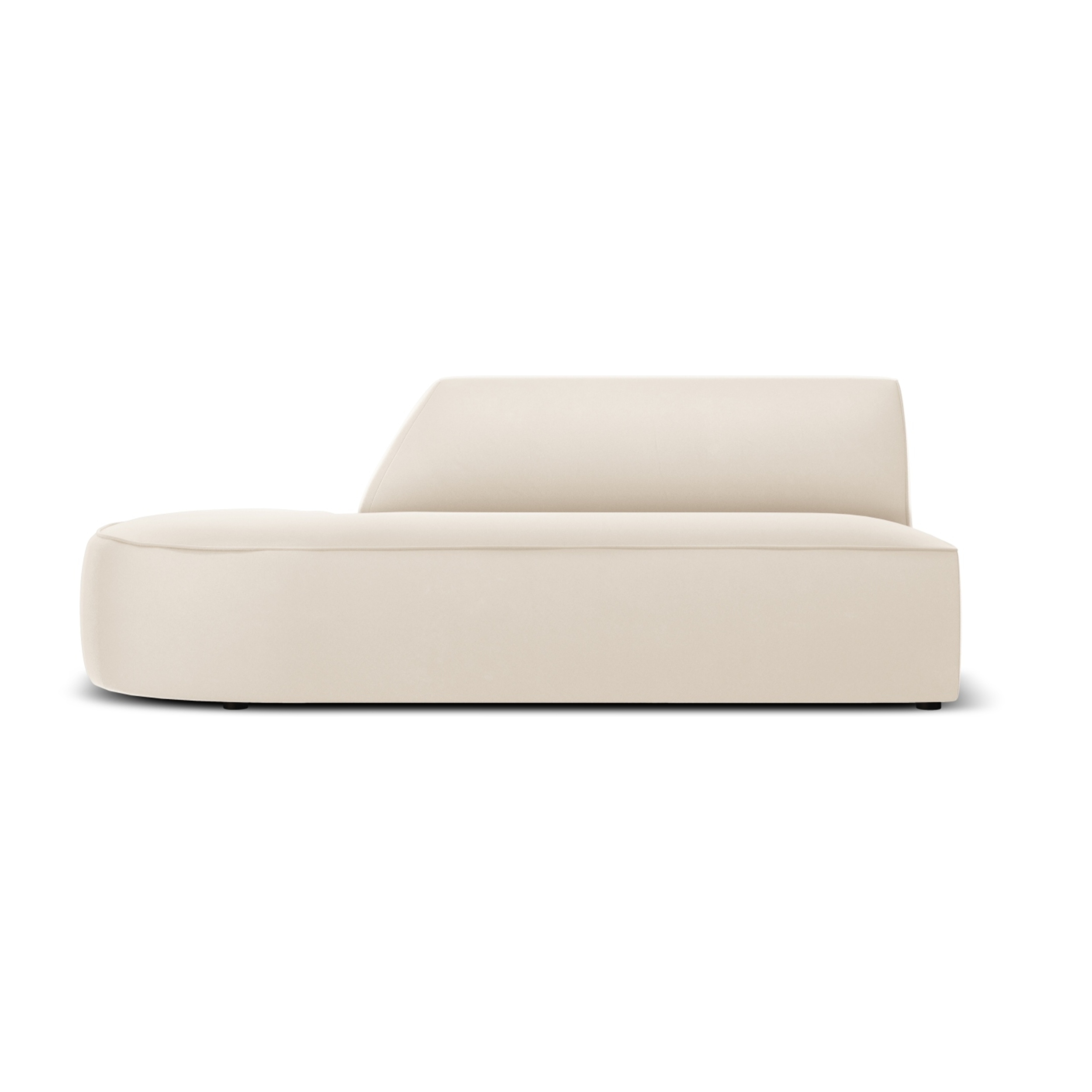 Canapé modulable gauche "Charles" 2 places en velours beige