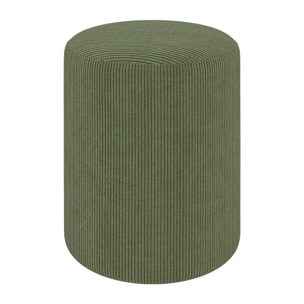 Pouf Lily rond en velours côtelé vert