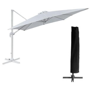 Parasol déporté MOLOKAI carré avec housse -