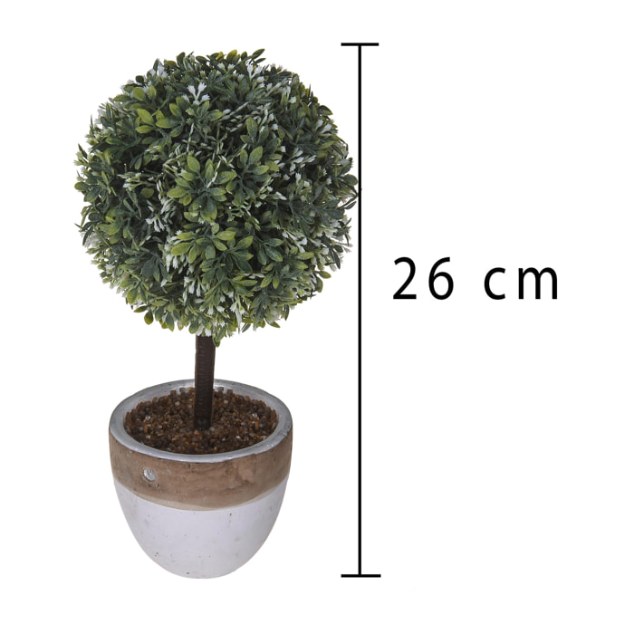 Topiary Maggiorana. Altezza 26 Cm - Pezzi 3 - 13X26X13cm - Colore: Grigio - Bianchi Dino - Piante Artificiali