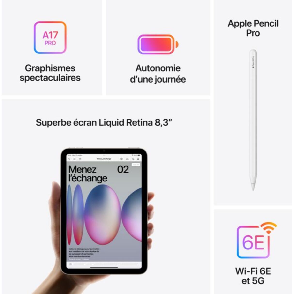 Tablette Apple IPAD Mini 256Go Lumière Stellaire Cellular