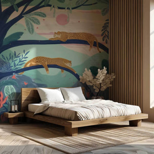 Papier peint  Guépards Endormis Intissé