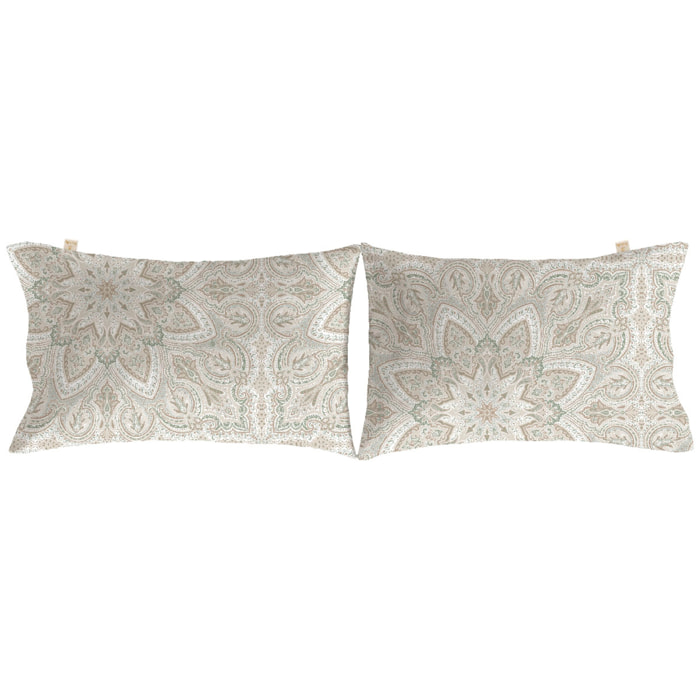2 Fundas de almohada 50x75 cm verde RONDA - 100% algodón -