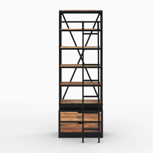 Ensemble de 2 bibliothèques en bois et métal - Kasi