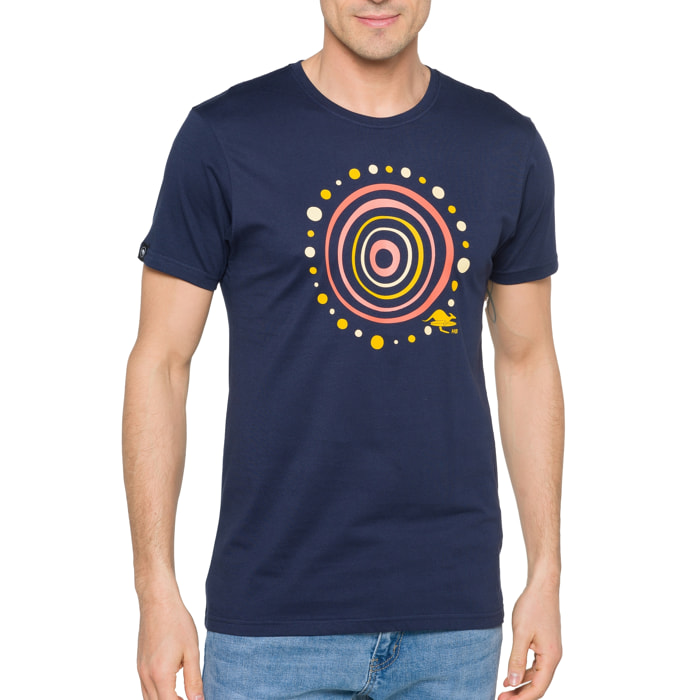 T-shirt in cotone 150 gr Aboriginal Hot Buttered Blu navy.