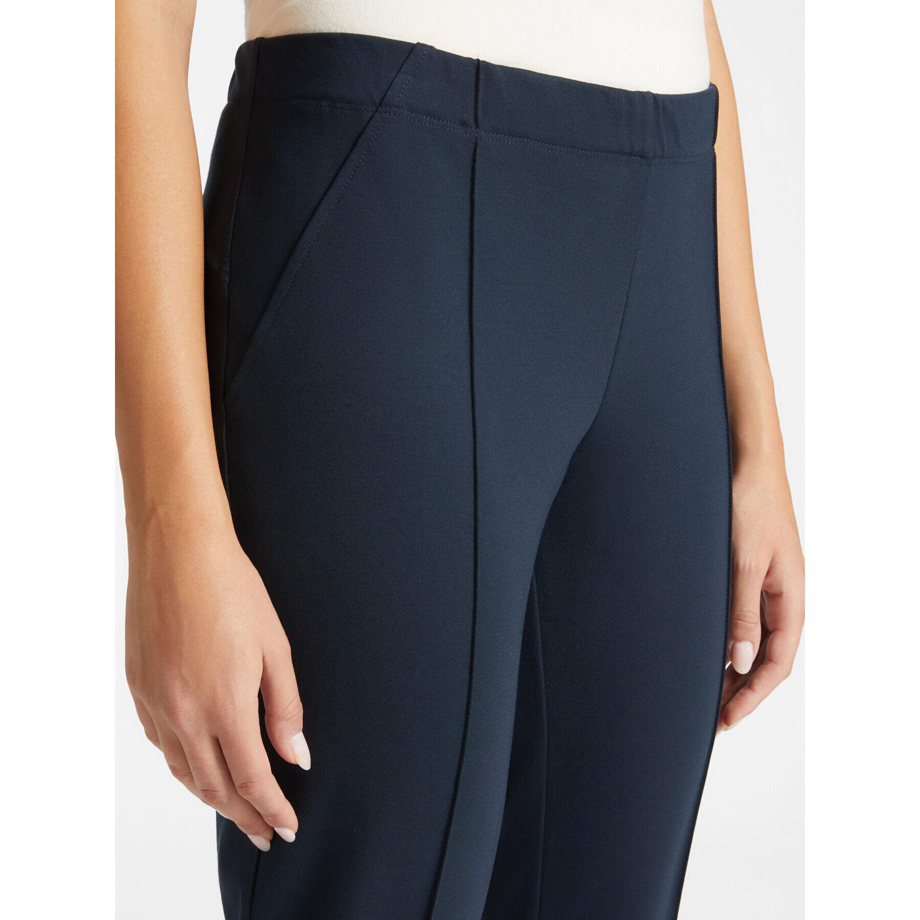 Elena Mirò - Pantalones slim fit de punto milano - Azul