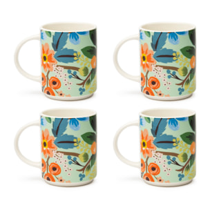 Set de 4 Mugs Excelsa – Fiori Frida, New Bone China Multicolore