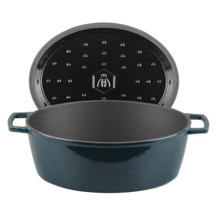 Cocotte en fonte ovale 33cm - "Masseiron Emeraude"