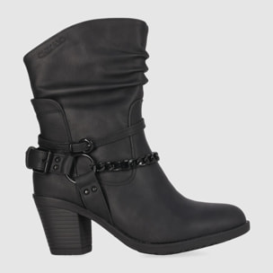 Botines - Negro - Tacón: 7 cm