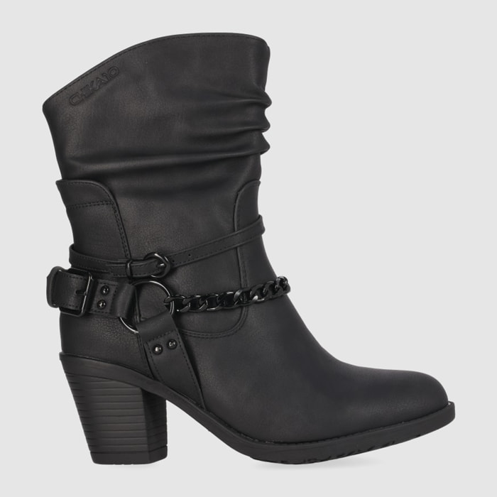 Botines - Negro - Tacón: 7 cm