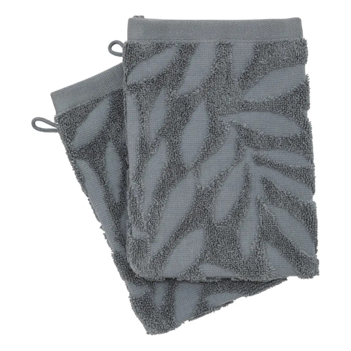 Lot de 2 gants - coton - gris foncé - 15x21 cm