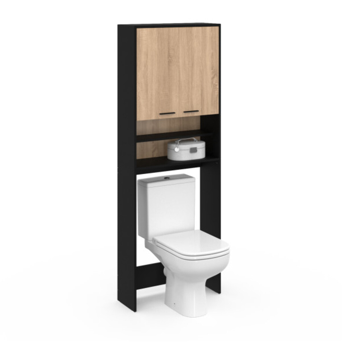 Meuble dessus machine à laver Will noir et bois