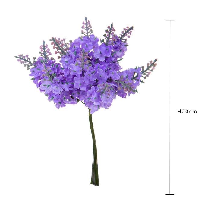 Lavanda Mazzolino per 12 20 Cm - Pezzi 6 - 8X22X8cm - Colore: Viola - Bianchi Dino - Fiori Artificiali