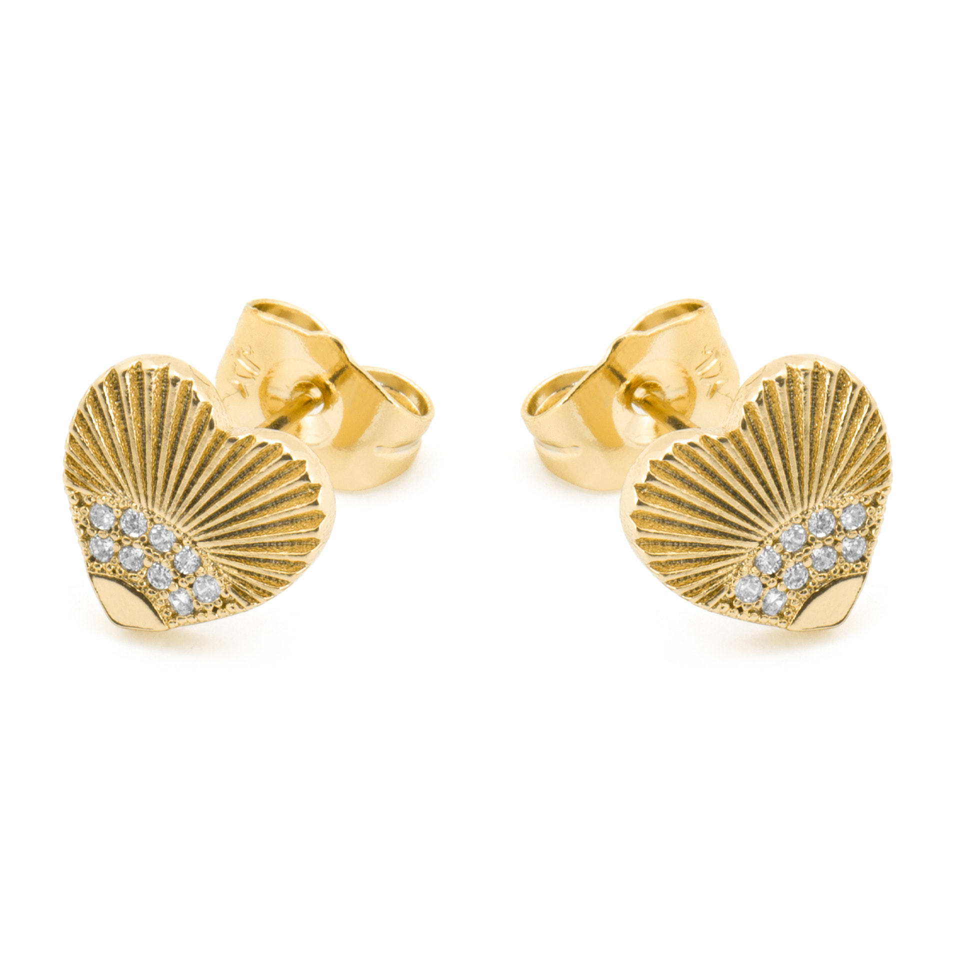 Pendientes con Circonita Brillante acabado oro 18k
