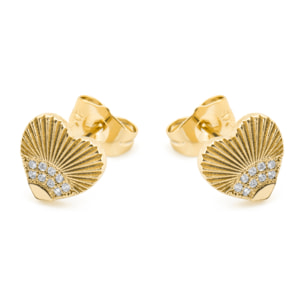 Pendientes con Circonita Brillante acabado oro 18k