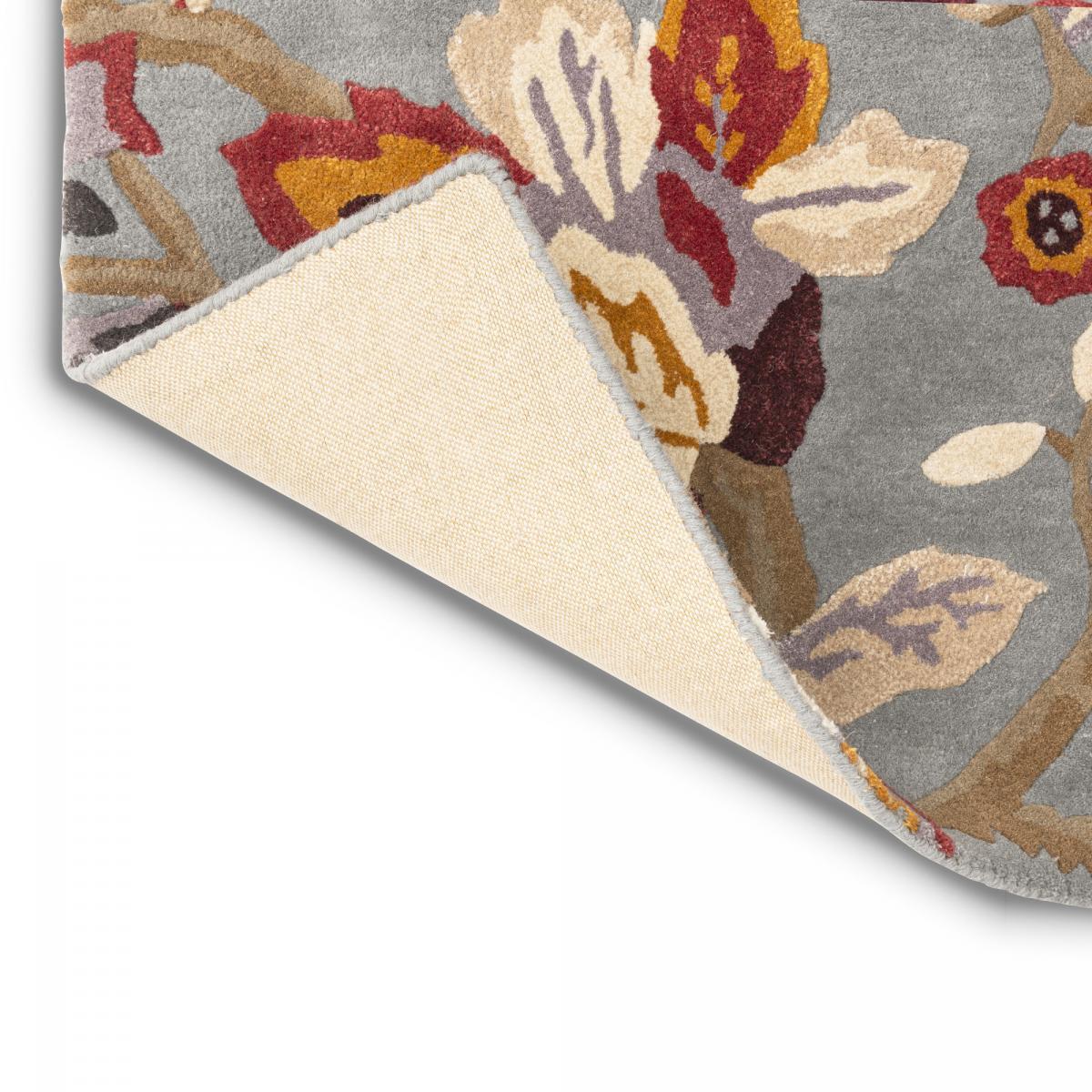 Tapis salon et chambre fait à la main en laine motif floral PIAL