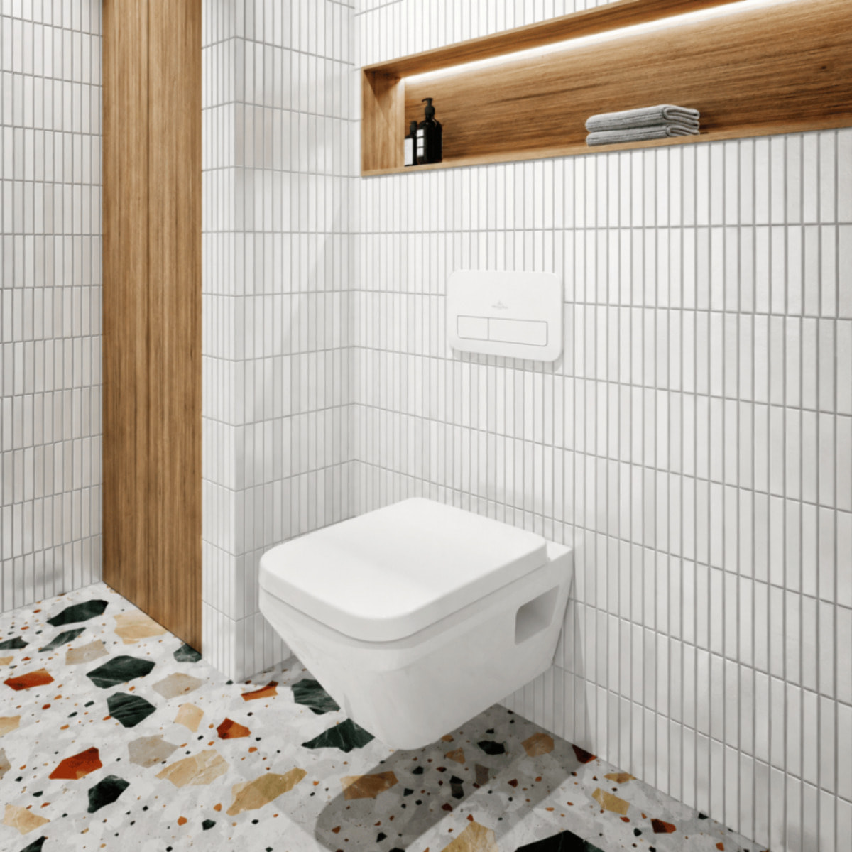 Pack WC suspendu sans bride Villeroy & Boch Architectura Twistflush [e³] rectangle + bâti-support ViConnect + plaque blanc