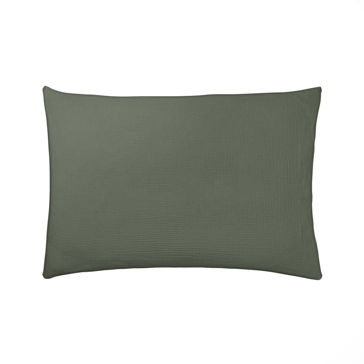 Taie d'oreiller unie en gaze de coton, TENDRESSE, Vert