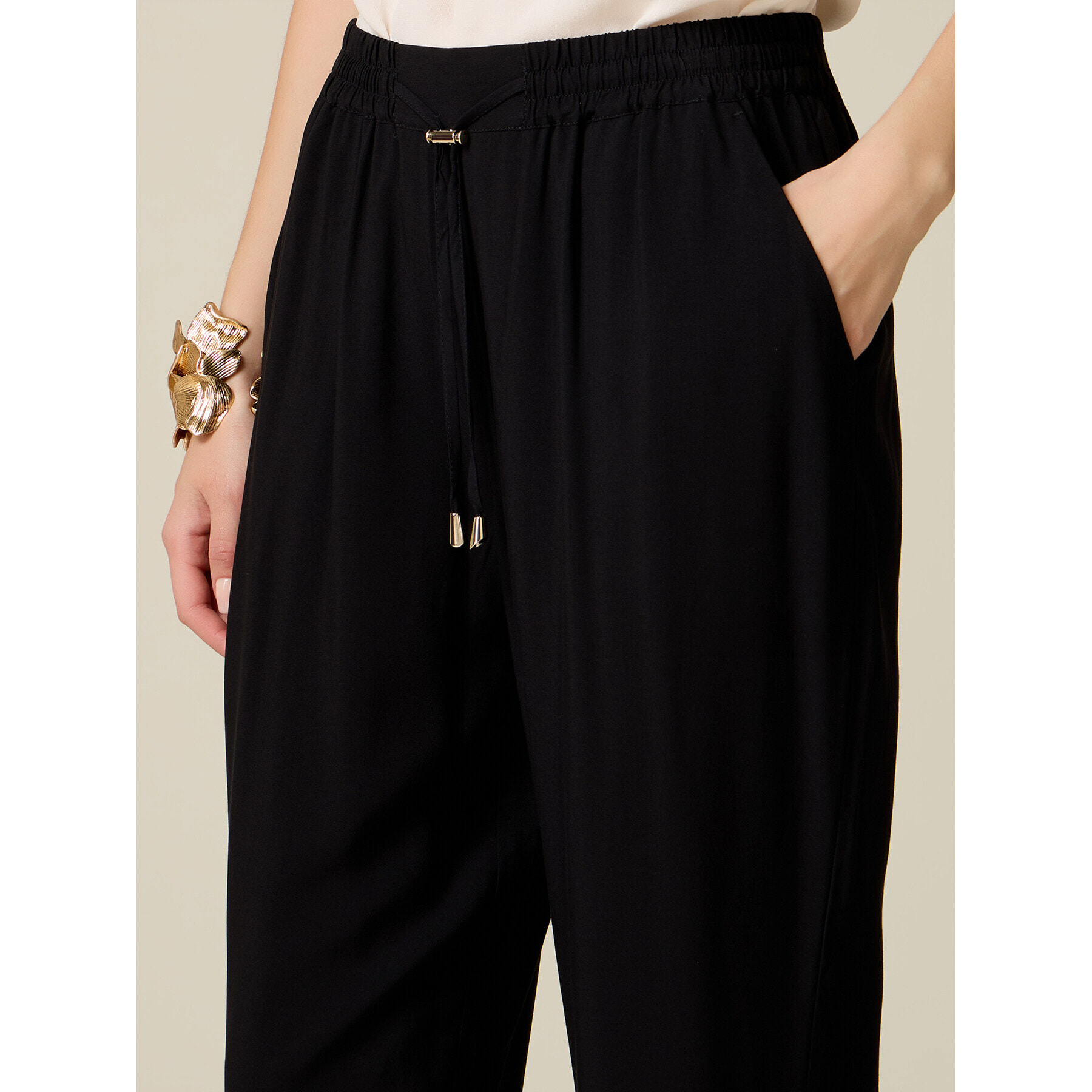 Oltre - Pantalones joggers de viscosa - Negro
