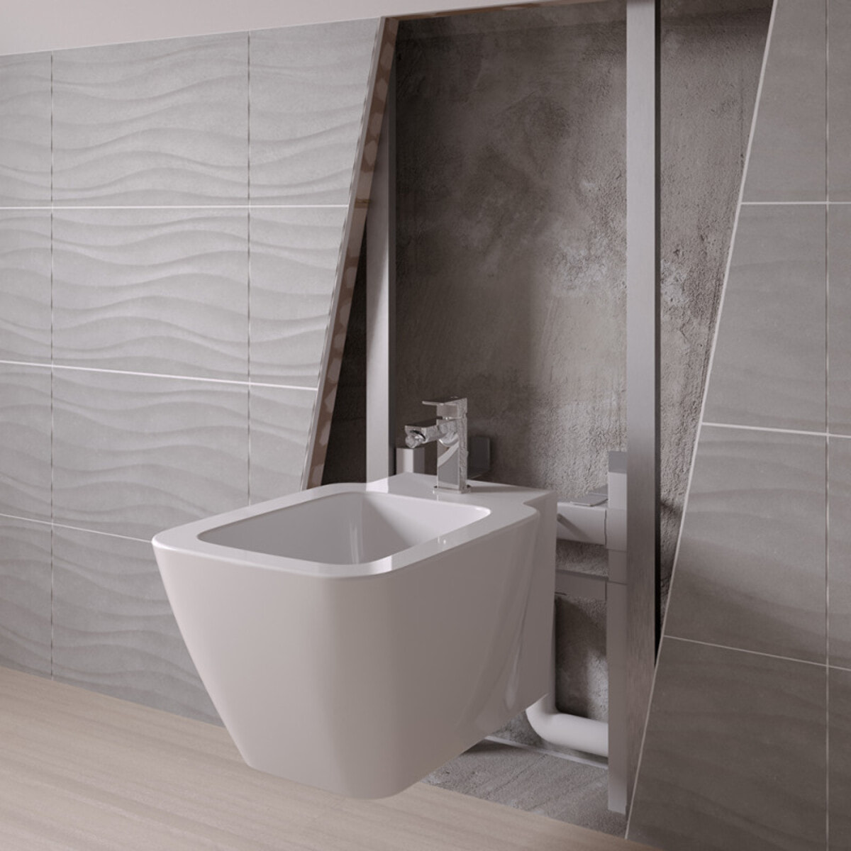 Demi bâti-support sol et mur ProSys pour bidet