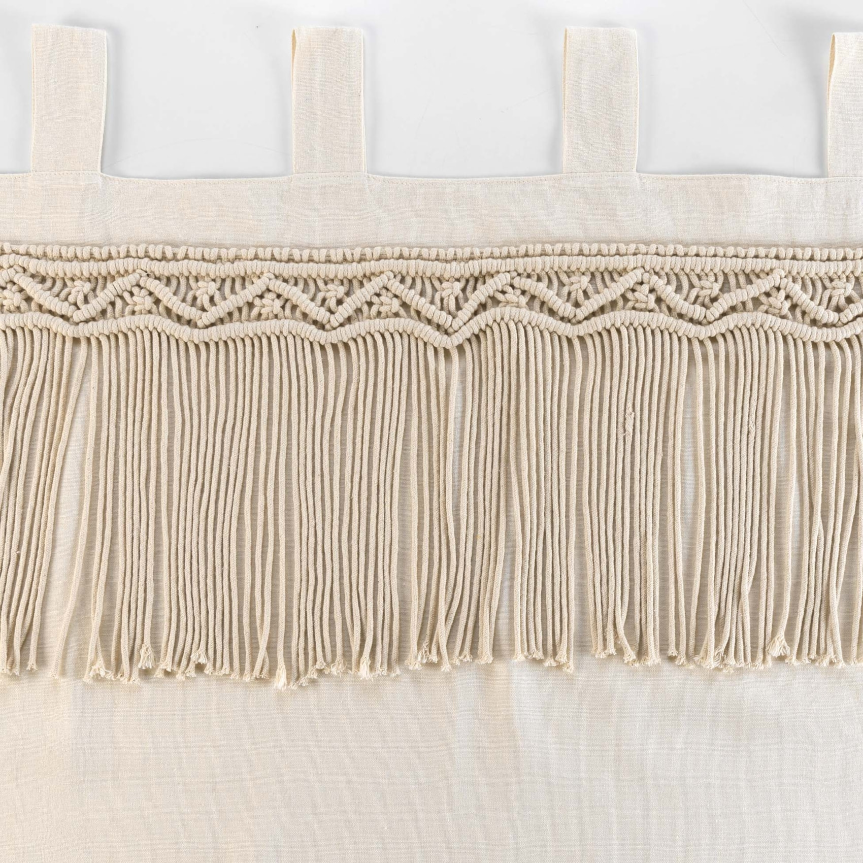 Rideau à passants en macramé - Naturel