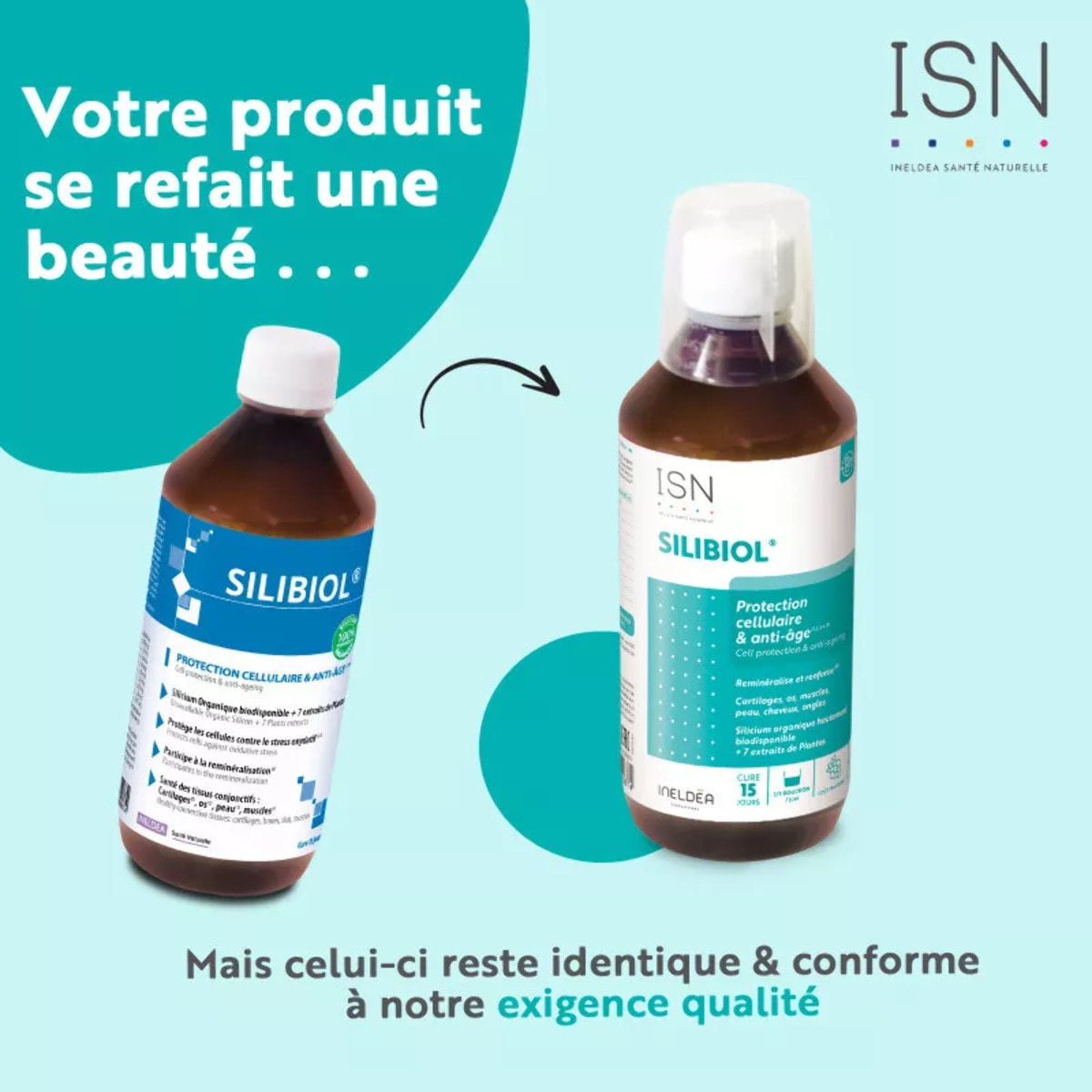 Ineldea Santé Naturelle - Silibiol Buvable - Complément alimentaire naturel - Protection cellulaire et anti-âge - Flacon de 500 ml avec bouchon doseur - Lot de 3