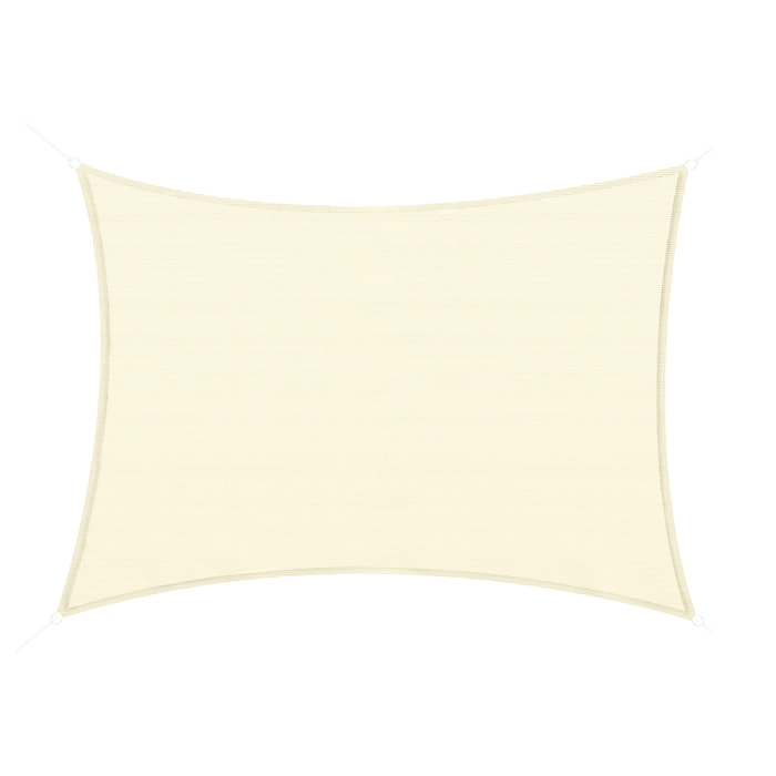 Voile d'ombrage rectangulaire 3 x 4 m polyéthylène haute densité résistant aux UV coloris crème