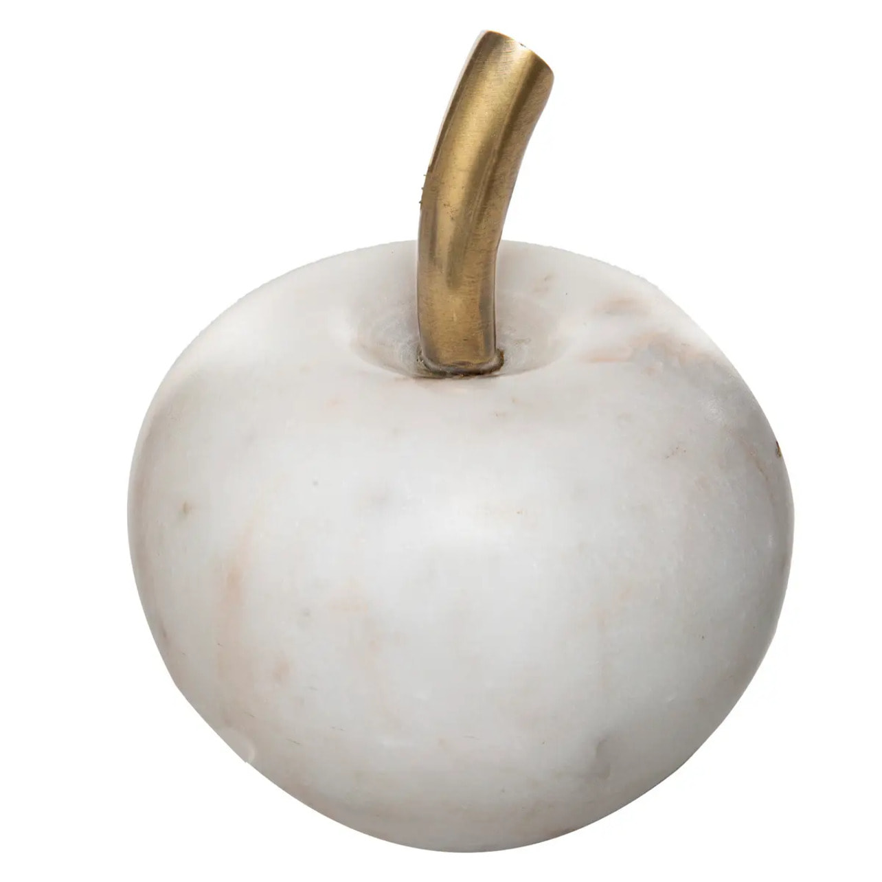 Pomme déco "Subli" - marbre - blanc - H13 cm