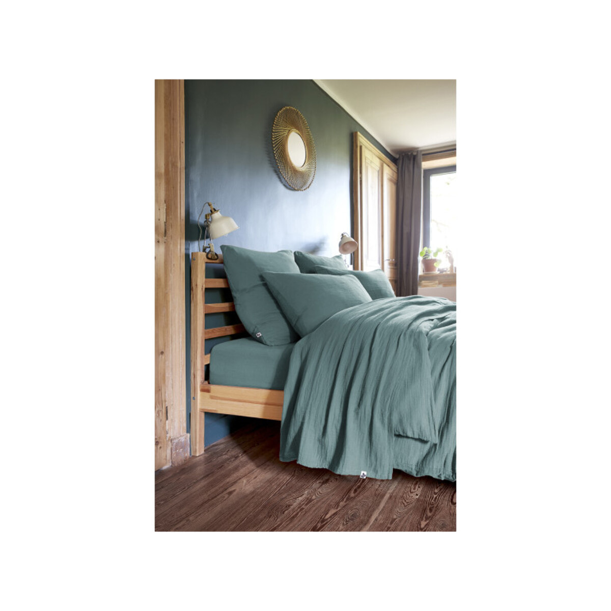 Drap housse 90x190 cm gaze de coton Bonnet 30 cm - GAIA