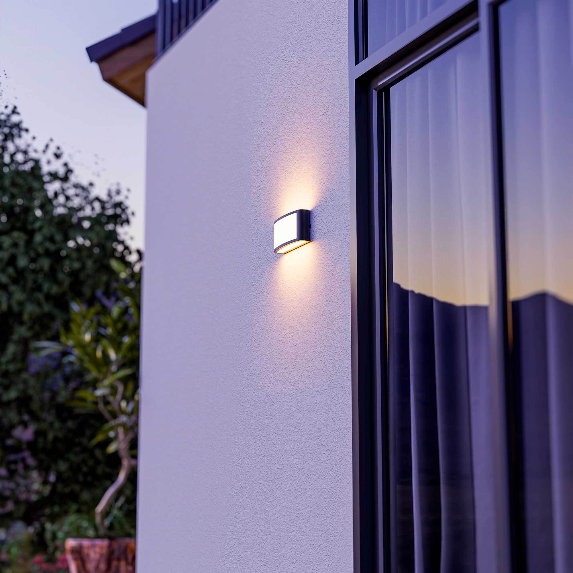 FORLIGHT Zenitha aplique exterior negro con led blanco cálido 3000K