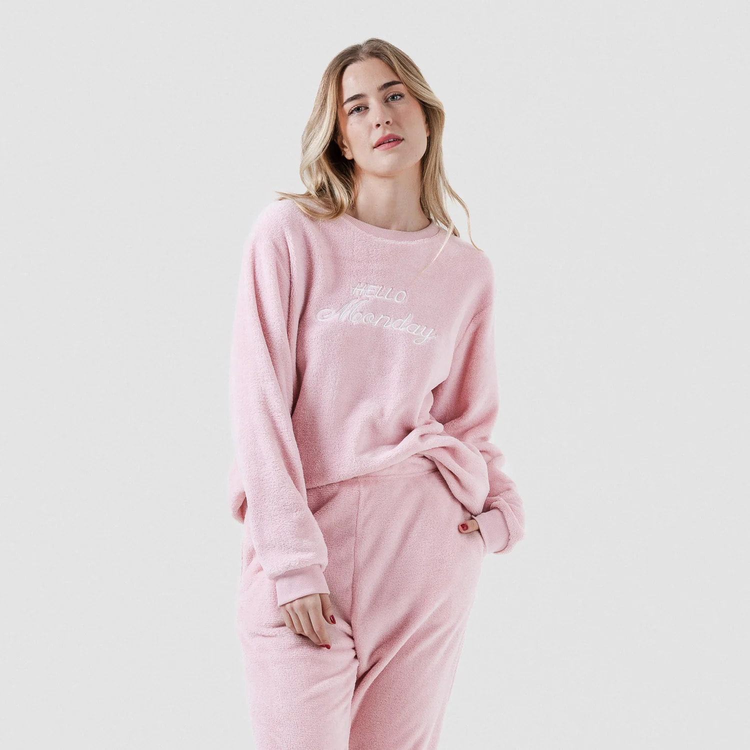 Pijama Coral Puño mujer Hello Monday Rosa