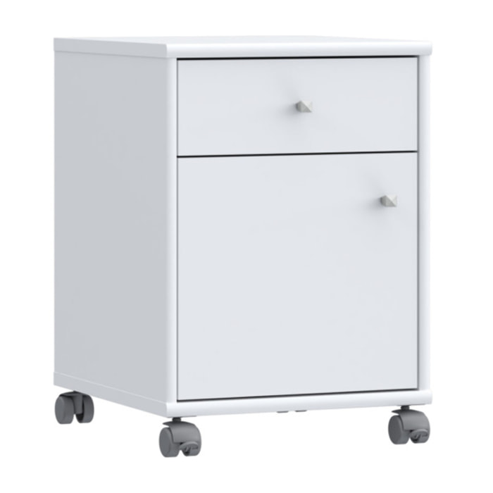 Caisson H. 54 cm avec roulettes et décor blanc - MIA