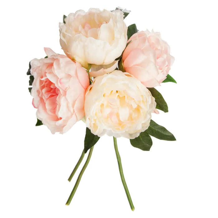 Bouquet de 4 pivoines articielles - rose H30 cm