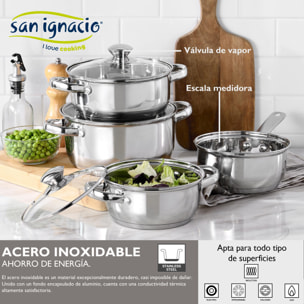 Batería de cocina 7 piezas + Juego de 3 sartenes SAN IGNACIO