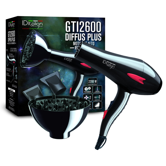 Secador Gti 2600 con Difusor Plus - Negro - 2200 W