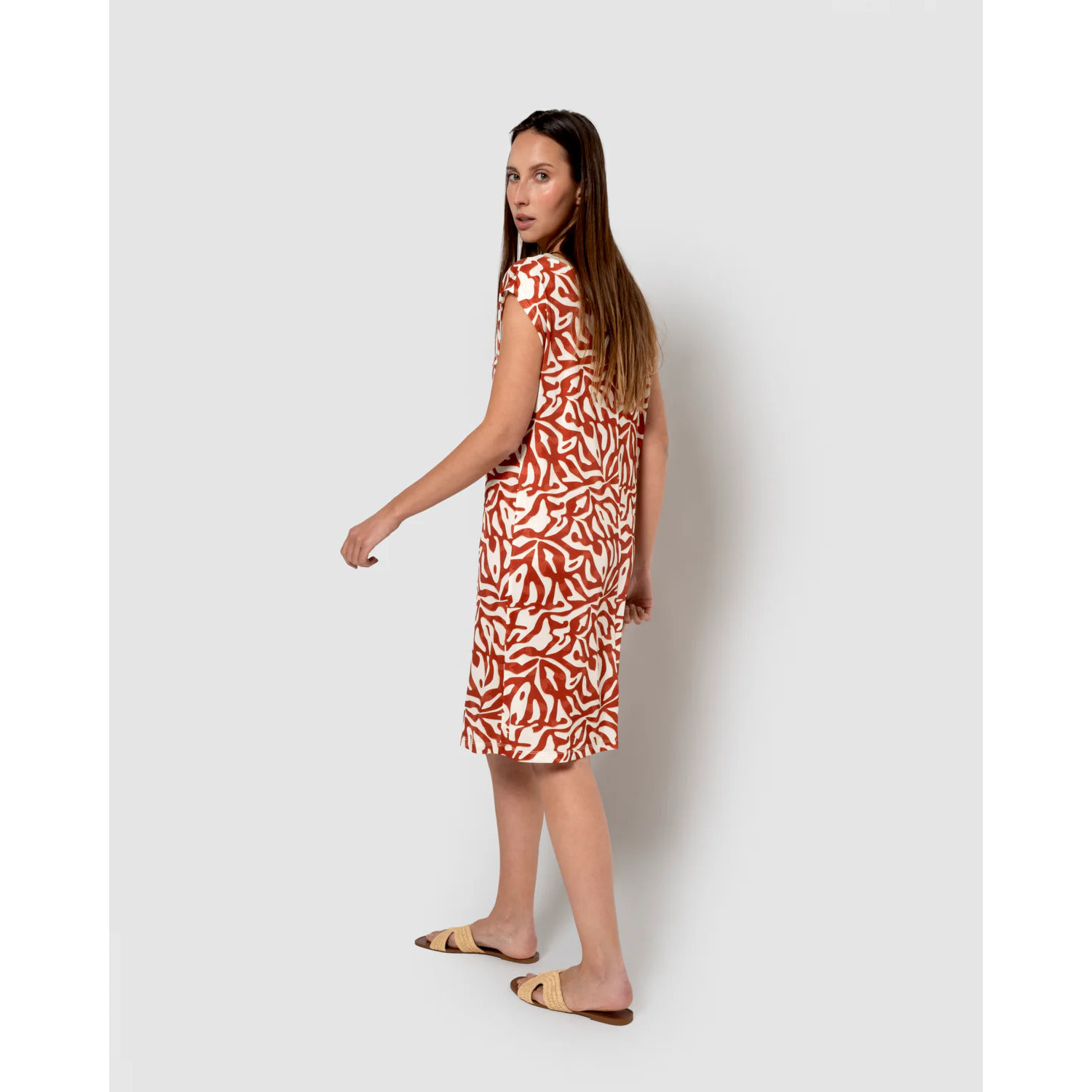 Vestido corto soft asha teja