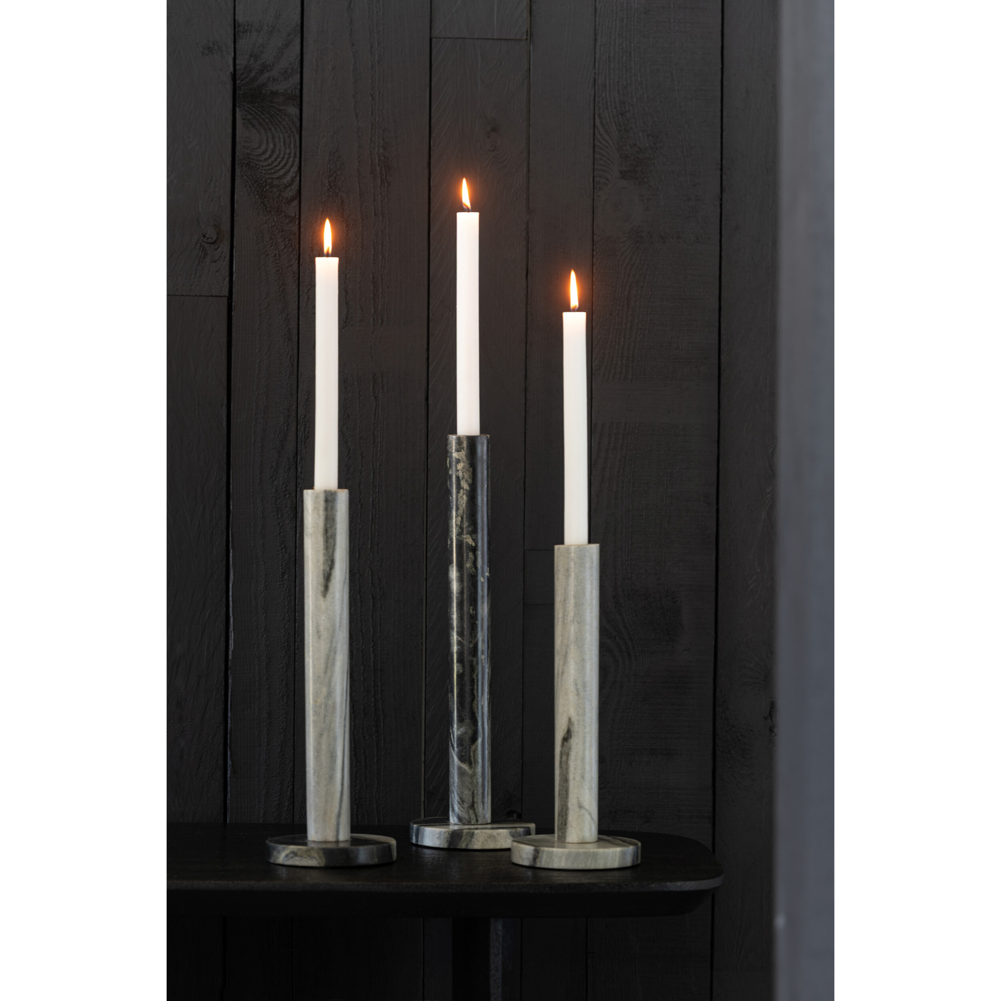 J-Line chandelier Marbre - pierre - noir/gris - set de 3