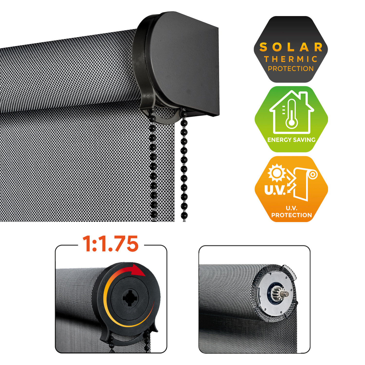 Enrollable XXL SCREEN PRO Solar Grafito