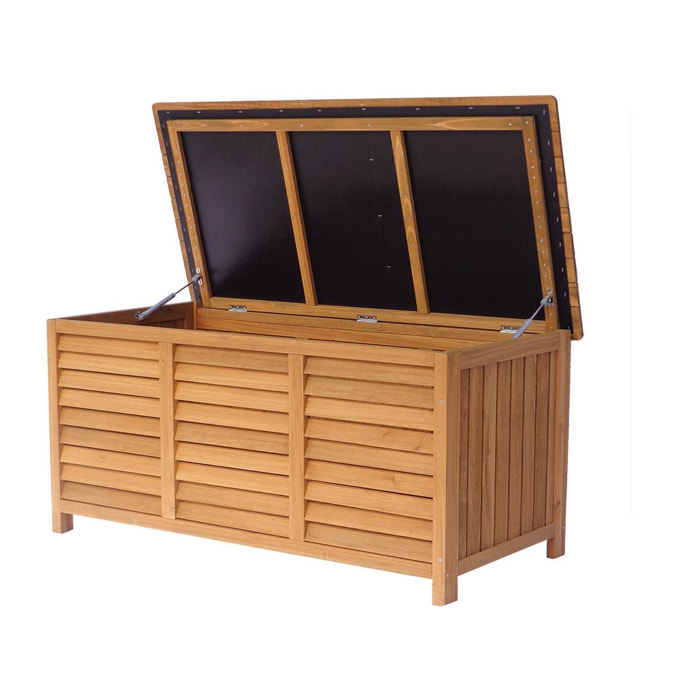 Coffre de jardin en bois ''Macao'' - 130 x 64 x 60 cm - Marron