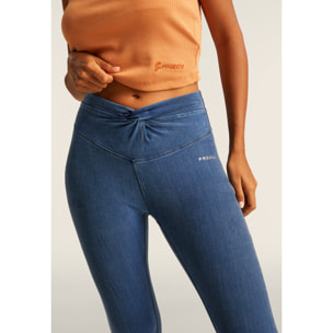 Jeggings N.O.W. 7/8 con vita alta in tencel denim